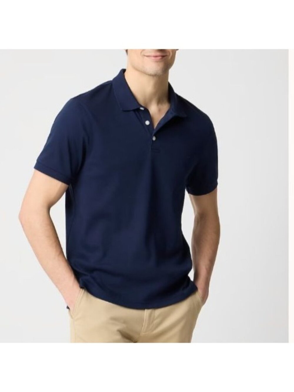 J.Crew Factory Soft-Touch Polo Shirt Men's Sz M Navy Classic Comfy Work Office